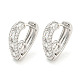 Brass Micro Pave Clear Cubic Zirconia Hoop Earrings(EJEW-S228-11P)-1