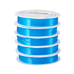 5 Rolls Round Elastic Crystal Thread, Jewelry Beading Cords, For Stretch Bracelet Making, Light Blue, 1mm, about 6.01 Yards(5.5m)/Roll(EW-TA0001-11B)