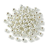 100Pcs CCB Plastic Beads, Round, Silver, 5.5~6x5mm, Hole: 1.8mm(CCB-FS0001-06A)