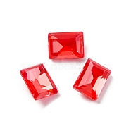 Glass Rhinestone Cabochons, Pointed Back, Faceted, Rectangle, Light Siam, 8x6x4mm(RGLA-A026-02B-227DE)