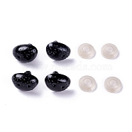 Plastic Dog Noses Crafts, For DIY Doll Toys Accessories, Black, 19x15x18.5mm, Pin: 4~6mm(DIY-XCP0001-70)