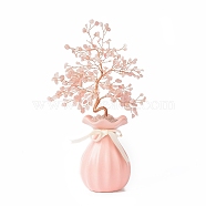 Natural Gemstone Chips and  Ceramic Vase Display Decorations, with Brass Finding, 150x81x280mm(DJEW-B007-01A)