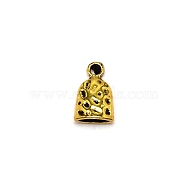 Tibetan Style Zinc Alloy Charms, Cadmium Free & Lead Free, Small Bell, Antique Golden, 14x9x5mm, Hole: 2mm(FIND-WH0094-84AG)