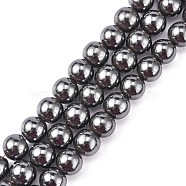 Magnetic Synthetic Hematite Beads Strands, Grade A, Round, Black, 12mm, Hole: 2mm, 15.5 inch(X-G-Q893-12mm)