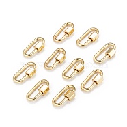Brass Screw Carabiner Lock Charms, for Necklaces Making, Oval, Golden, 20x11.5x2mm, Screw: 6.5x6.5mm(X-KK-T047-08G)