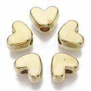 CCB Plastic Beads, Heart, Golden, 9x11.5x6.5mm, Hole: 3.5mm, about 1100pcs/500g(CCB-S163-016G)