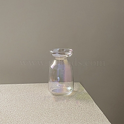 Glass Vase Miniature Ornaments, Micro Landscape Home Dollhouse Accessories, Pretending Prop Decorations, Clear, 80x145mm(PW-WGE60FD-01)