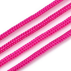 Polyester & Spandex Cord Ropes, 16-Ply, Deep Pink, 2mm, about 109.36 yards(100m)/bundle(RCP-R007-348)