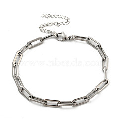 304 Stainless Steel Cable Chains Bracelets for Men & Women, Stainless Steel Color, 8-1/8 inch(20.5cm)(BJEW-D042-20P)