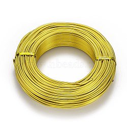 Anodized Aluminum Wire, Bendable Metal Craft Wire, Flexible Craft Wire, for Beading Jewelry Craft Making, Yellow, 12 Gauge, 2.0mm, 55m/500g(180.4 Feet/500g)(AW-S001-2.0mm-14)