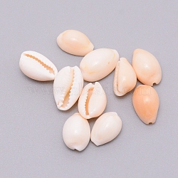 Natural Cowrie Shell Beads, Undrilled/No Hole Beads, Seashell Color, 18~20x10x7~10mm, 10pcs/bag(SSHEL-WH0001-31)