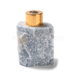 Raw Natural Blue Aventurine Perfume Bottle, with Plating Plastic Findings, Refillable Bottle, for Cosmetics, Essential Oil Emulsion, 5.7~6.4x4.2~6.7x8.6~9.7cm(G-B131-03C)