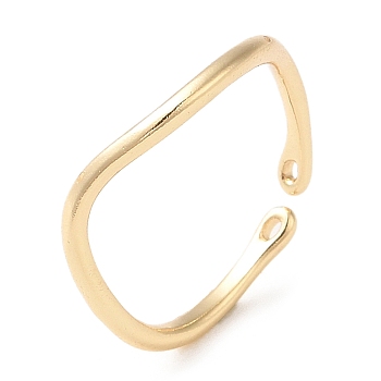 Zinc Alloy and 14K Gold Open Cuff Ring, Brass Jewelry for Women, Real 14K Gold Plated, 1.5~2mm, Inner Diameter: 16mm