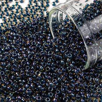 TOHO 11/0 Round Beads, Japanese Seed Beads, (929) Inside Color AB Light Yellow/Capri Lined, 2.2mm, Hole: 0.8mm, about 50000pcs/pound