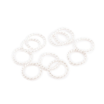 304 Stainless Steel Qulck Link Rings, Twisted Ring, Silver, 8x1mm, Inner Diameter: 6mm