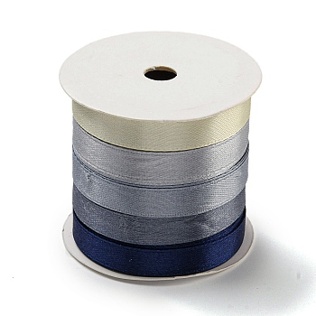 10M 5 Colors Polyester Ribbon, for Gift Wrapping, Marine Blue, 3/8 inch(10mm), 2m/color