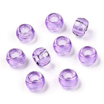 Transparent Plastic Beads, Barrel, Orchid, 9x6mm, Hole: 3.8mm
