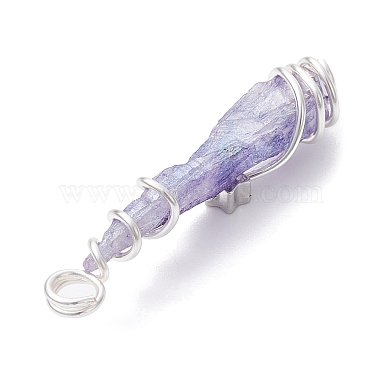 Electroplated Natural Quartz Crystal Dyed Copper Wire Wrapped Pendants(PALLOY-JF02327-02)-4