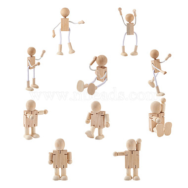 Unfinished Blank Wooden Robot Toys(AJEW-TA0001-03)-2