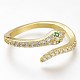 Adjustable Brass Micro Pave Cubic Zirconia Snake Cuff Rings(ZIRC-I049-36)-3
