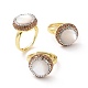 Adjustable Shell Pearl Ring with Rhinestone(RJEW-A011-05G)-1