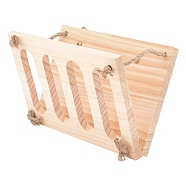 Rabbit Hay Feeder Rack, Natural Wooden Wall-Mountable Hay Manger, for Small Pets Bunny Chinchilla Guinea Pigs, BurlyWood, 150x240x102mm(AJEW-WH0119-95)