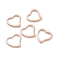 304 Stainless Steel Linking Rings, Heart, Rose Gold, 14.5x15x1.5mm, Hole: 12x10mm(STAS-H416-13RG)