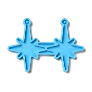 DIY 8 Pointed Star Pendant Silicone Molds, Resin Casting Molds, for UV Resin & Epoxy Resin Jewelry Making, Deep Sky Blue, 58x82x4mm, Hole: 2mm, Inner Diameter: 54x38.5mm(DIY-I099-03)