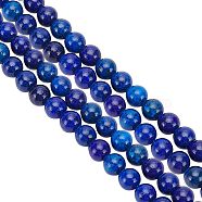 2 Strands Natural Lapis Lazuli Beads Strands, Dyed, Round, 6mm, Hole: 1mm, about 30pcs/strand, 7.60''(19.3cm)(G-NB0003-18)