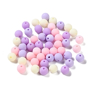 Rubberized Style Imitated Silicone Acrylic Beads, Round, Lilac, 8x7.5mm, Hole: 1.6mm, about 1923pcs/500g(MACR-D029-01E)
