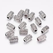 Tibetan Style Zinc Alloy Beads, Lead Free & Cadmium Free, Tube, Antique Silver, 12x7mm, Hole: 3.5mm(X-LF0984Y-NF)