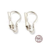 925 Sterling Silver Leverback Earring Findings, Silver, 15x8.5x3mm(STER-H107-05S)