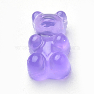 Resin Cabochons, Bear, Medium Purple, 17.5x10.5x7.5mm(X-CRES-S303-22B)