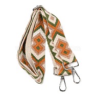 Adjustable Bohemian Style Polyester Webbing Bag Straps, with Metal Clasps, Platinum, 750~1450x38mm(PURS-PW0010-05I)