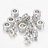 Tibetan Style Alloy European Beads, Large Hole Beads, Barrel, Antique Silver, Lead Free & Nickel Free & Cadmium Free, 8x5.5mm, Hole: 4.5mm(LF9214Y-NF)
