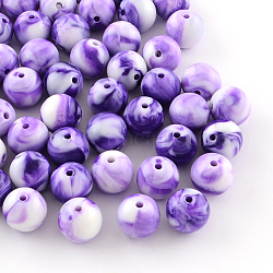 Opaque Acrylic Beads, Round, Blue Violet, 14mm, Hole: 2mm, about 170pcs/500g(SACR-R853-14mm-210)