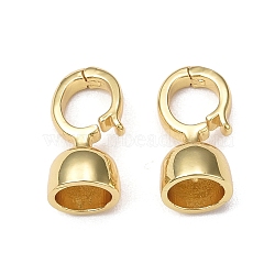Rack Plating Brass Fold Over Clasps, Cadmium Free & Lead Free, Long-Lasting Plated, Real 18K Gold Plated, 14.5x7mm, Hole: 5x5.5mm(KK-E080-04G)