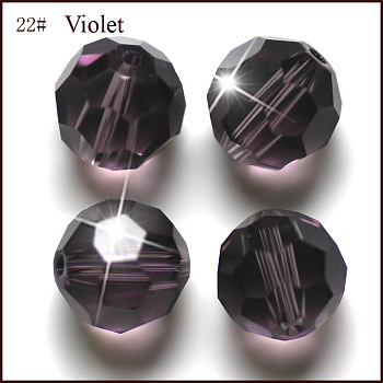 Imitation Austrian Crystal Beads, Grade AAA, Faceted(32 Facets), Round, Blue Violet, 4mm, Hole: 0.7~0.9mm