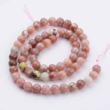 Natural Gemstone Bead Strands, Round, 6~7mm, Hole: 1mm, about 63pcs/strand, 15.75 inch
