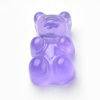 Resin Cabochons, Bear, Medium Purple, 17.5x10.5x7.5mm