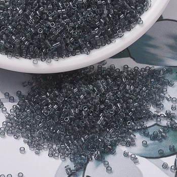 MIYUKI Delica Beads, Cylinder, Japanese Seed Beads, 11/0, (DB0708) Transparent Gray, 1.3x1.6mm, Hole: 0.8mm, about 2000pcs/bottle, 10g/bottle