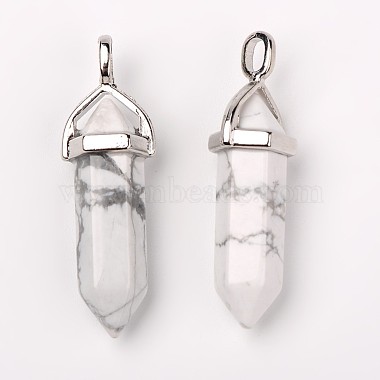 Natural Howlite Double Terminated Pointed Pendants(X-G-F295-04F)-4