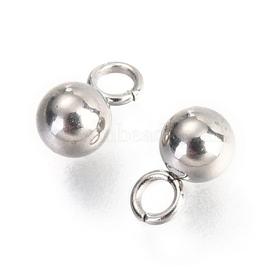 Stainless Steel Color Round 304 Stainless Steel Charms