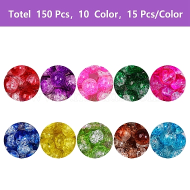 150Pcs 10 Colors Baking Painted Crackle Glass Bead Strands(CCG-SZ0001-03)-2