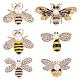 WADORN 6Pcs 6 Style Bees Enamel Pin with Imitation Pearl Beaded(JEWB-WR0001-03)-1