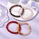 4Pcs Constellation 8mm Round Natural Rhodonite & Rose Quartz & Dyed Jade & Carnelian Beaded Stretch Bracelets for Women(BJEW-JB10642)-2