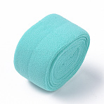 Sewing Foldover Elastic, Nylon Stretch Trim Elastic Ribbon, for Hair Ties Headband, Cyan, 20mm(OCOR-WH0030-A13)