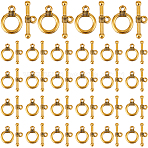 120Pcs Tibetan Style Alloy Toggle Clasps, Ring, Antique Golden, Ring: 15x11mm, Bar: 20x2.5mm, Hole: 2mm(FIND-SP0001-21AG)