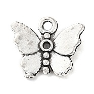 Tibetan Style Alloy Pendant Rhinestone Settings, Butterfly, Antique Silver, Fit for 1.4mm Rhinestone, 12x14x2.5mm, Hole: 1.5mm, about 641pcs/500g(PALLOY-P293-008AS)