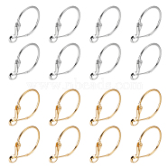 Brass Hoop Earrings, Platinum & Golden, 20x1.2mm, 2 colors, 20pcs/color, 40pcs/box(KK-FH0001-34)